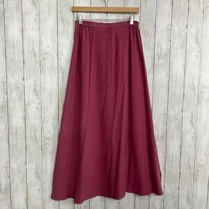 Vintage Nora Noh 100% Silk Maxi Skirt NWT Pink Double Side Slits Size 12 Luxe